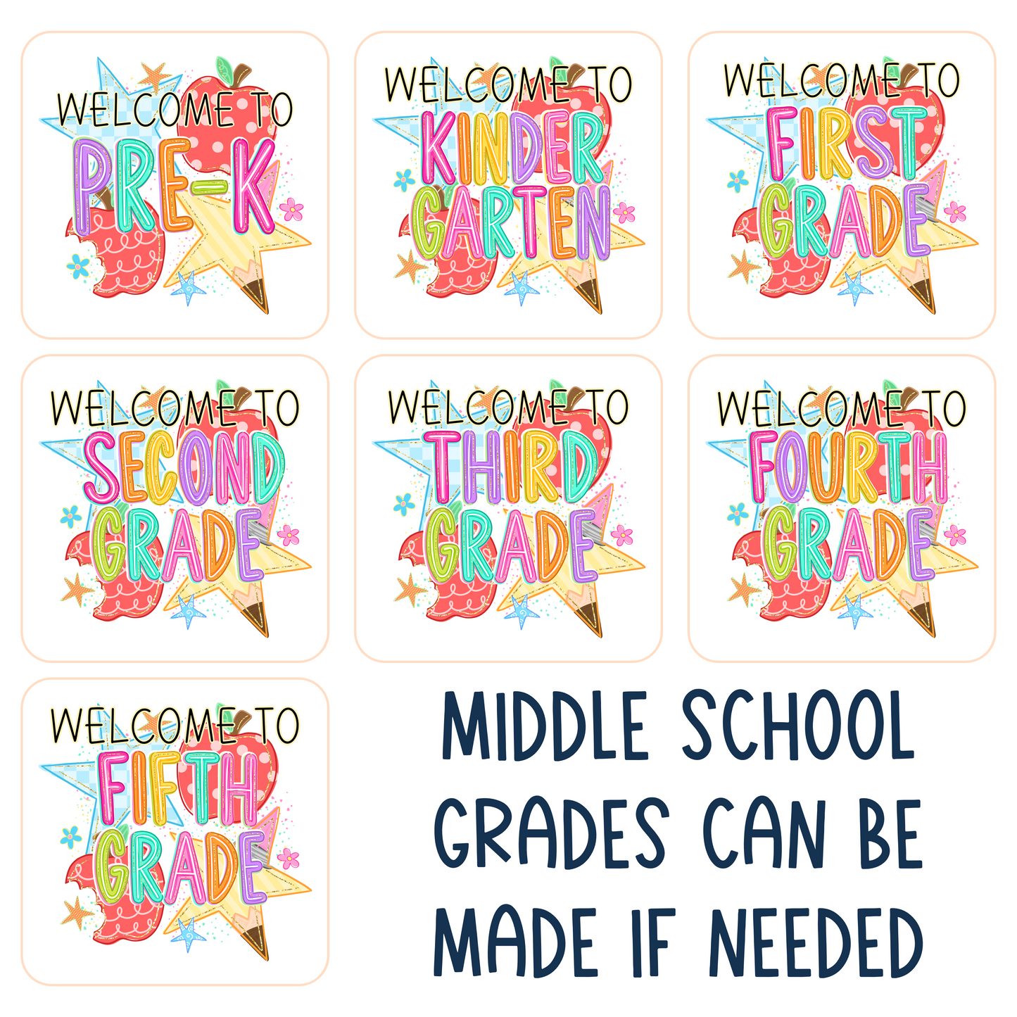 Back To School - Printed Grade Level Cookies