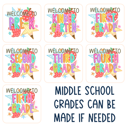 Back To School - Printed Grade Level Cookies